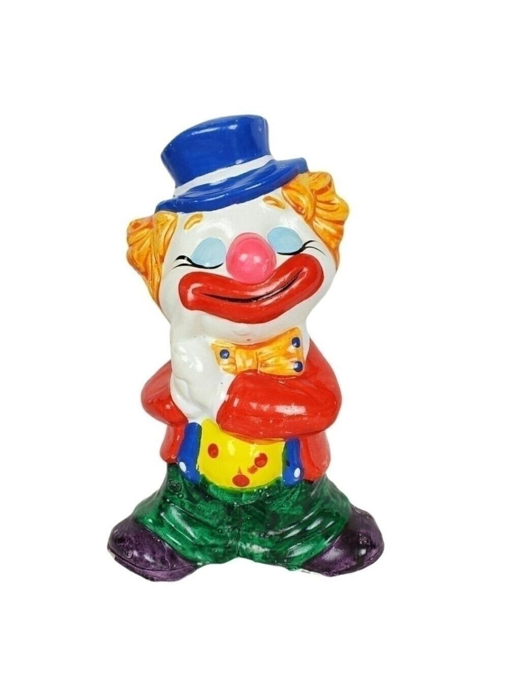 Vintage 60's hand painted clown piggy bank
